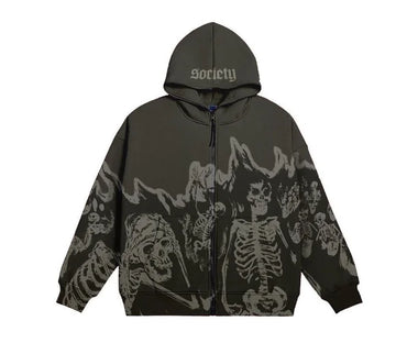 'SOCIETY' Zip-up Hoodie